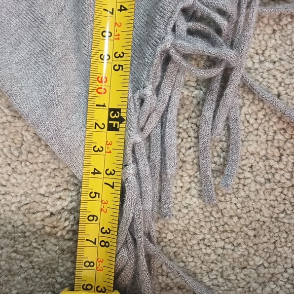 CHANEL Women's Draped Cardigan Sweater Long Sleeves - Light Gray - Picture 10 of 12